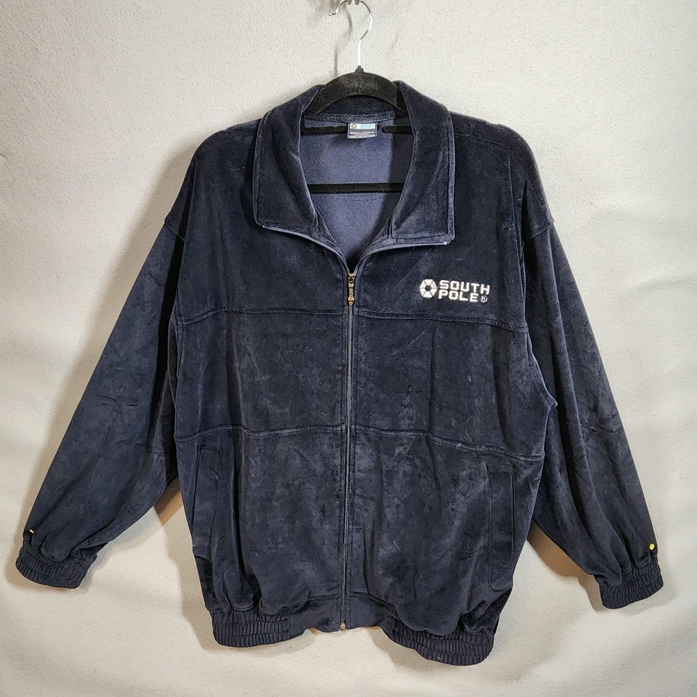 Vintage South Pole Velour Track Suit Mens‎ Large Navy Blue Hip Hop Retro Y2K